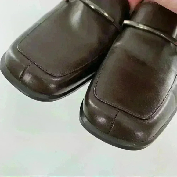 Mootsies Tootsies Kelly heels 7.5 brown leather square toe vintage 90s academia - Picture 11 of 14